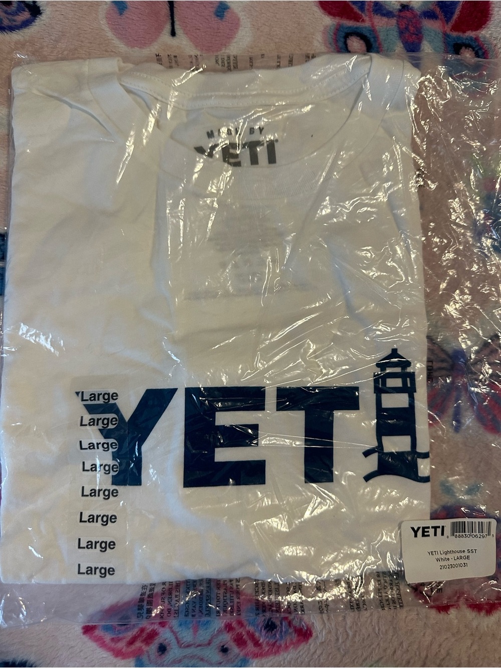 Yeti White Tee with Dark Navy Logo